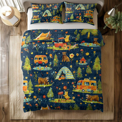 Shineful All Season Quilt 3-Piece Set Bear & Camp