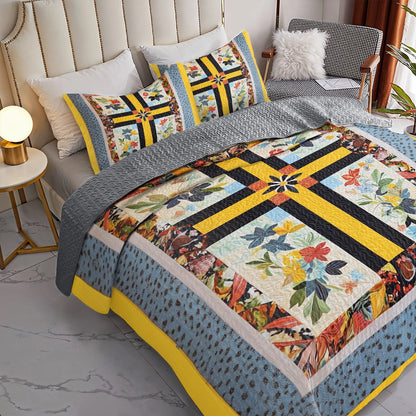 Shineful All Season Quilt 3-Piece Set God Sunny Blooms