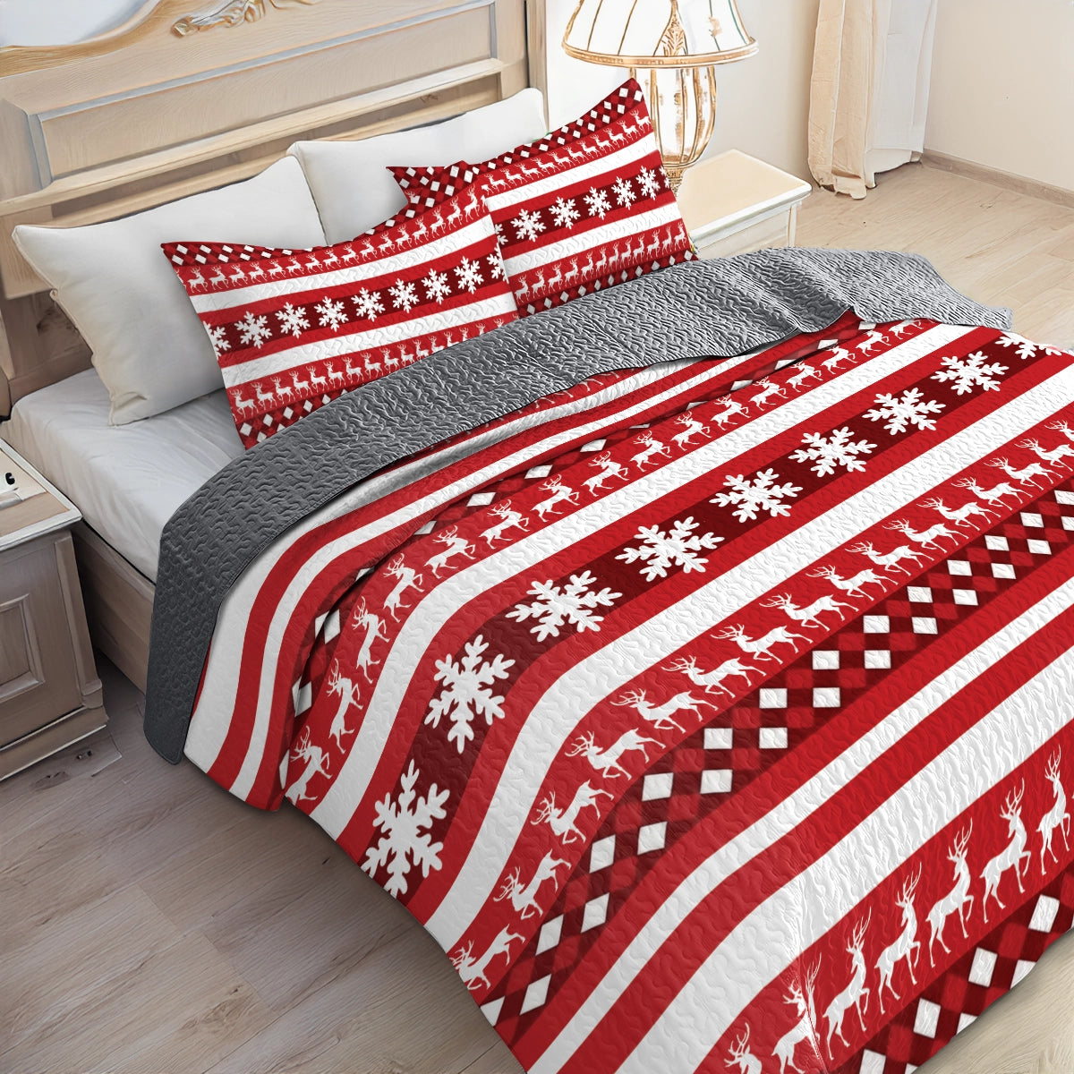 Shineful All Season Quilt 3-Piece Set - Christmas Cozy