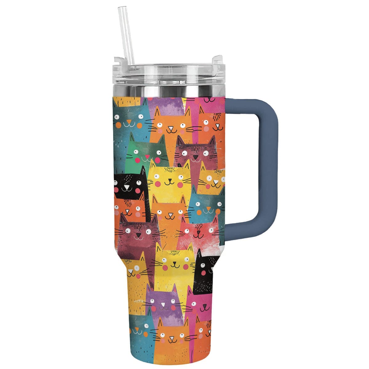 Cat Shineful™ Tumbler Happy Cats Nl09 Navy 40Oz