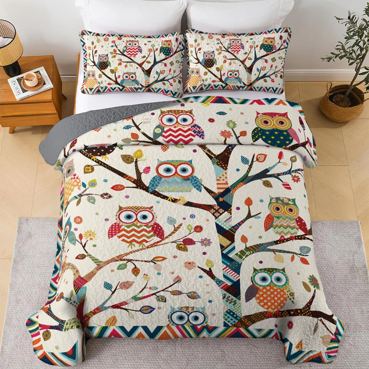 Shineful All Season Quilt 3-Piece Set Whimsy Owl