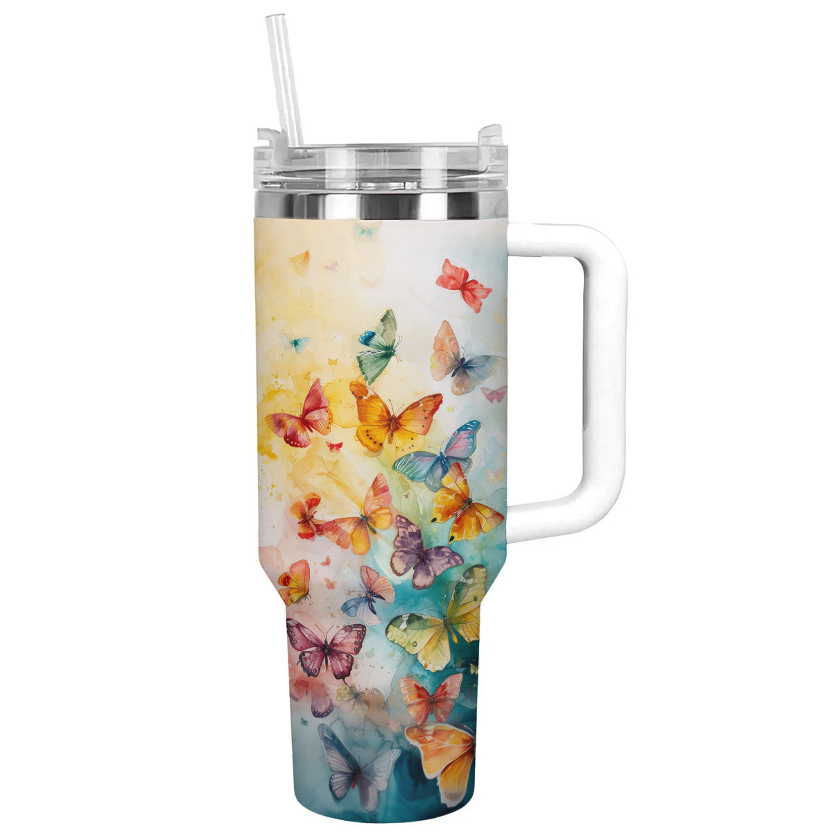 Butterfly 40 Oz Shineful™ Tumbler Colorful Nl09 White 40Oz