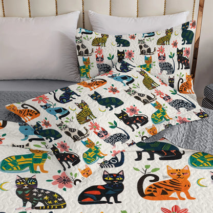 Shineful All Season Quilt 3-teiliges Set Cat Playful Paws