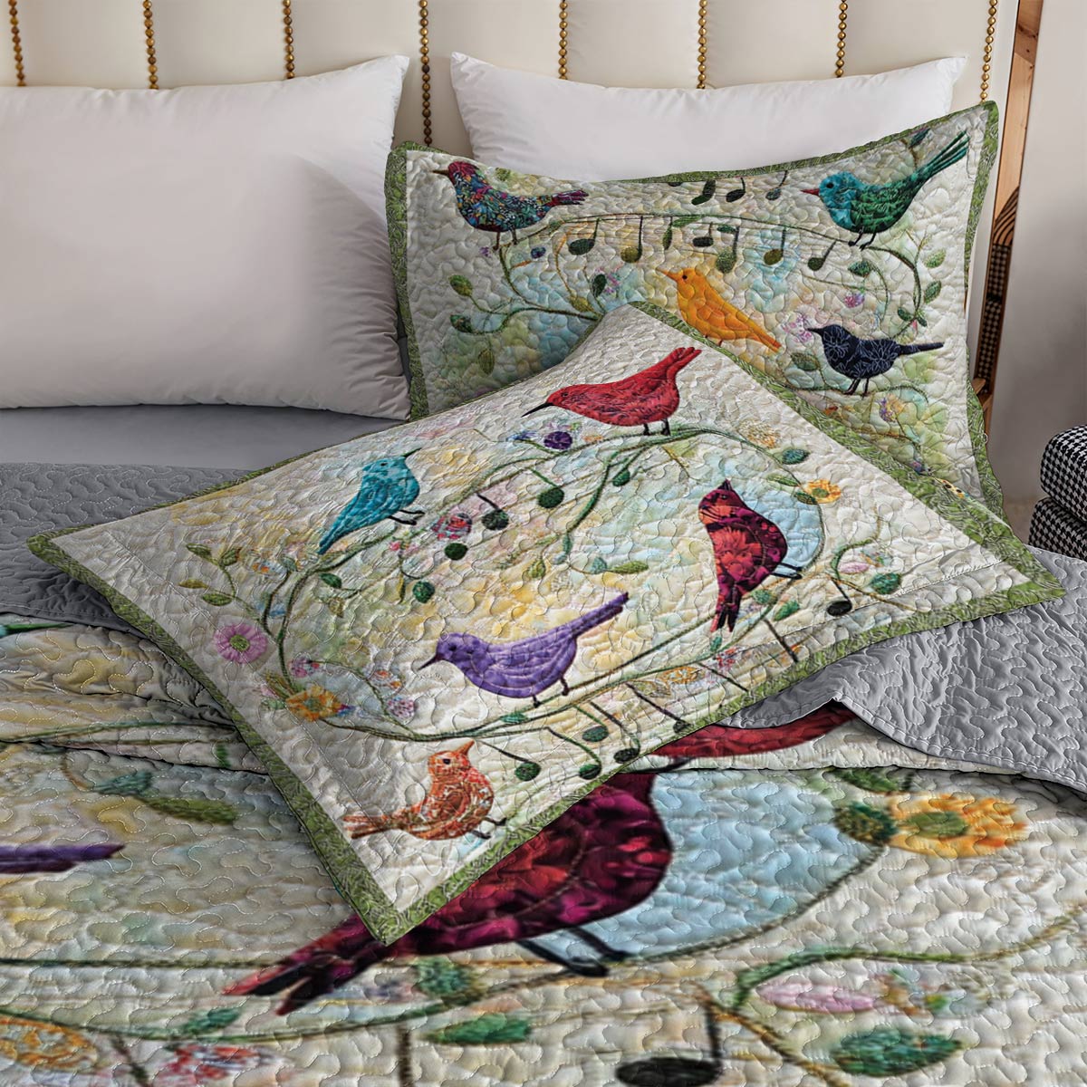 Shineful All Season Quilt 3-Piece Set Singing Birds