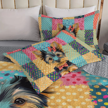 Shineful All Season Quilt 3-teiliges Set mit gepunkteten Yorkies