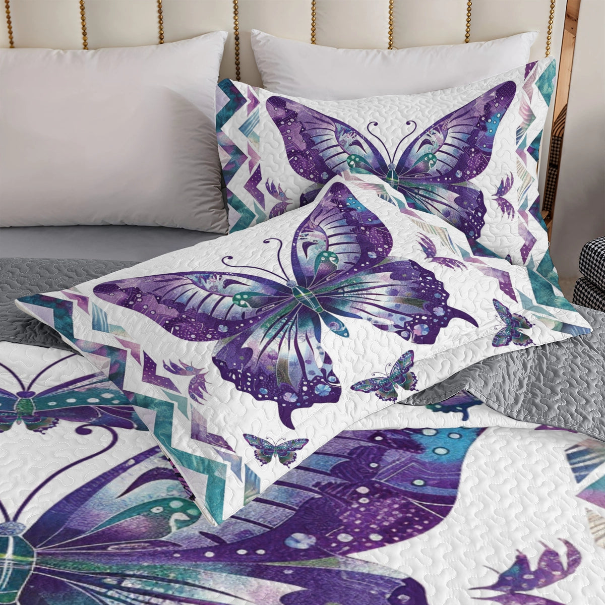 Shineful All Season Quilt 3-Piece Set Mystic Butterfly