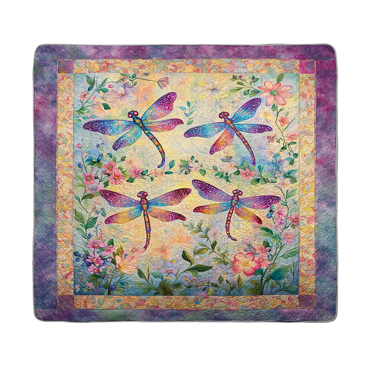 Shineful All Season Quilt 3-Piece Set - Dragonfly Garden