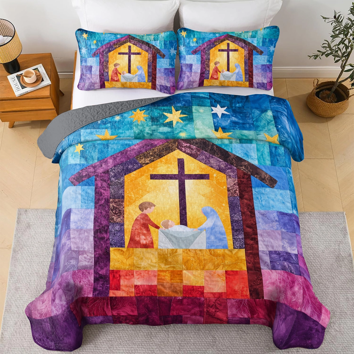 Shineful All Season Quilt 3-teiliges Set God Nativity Glow