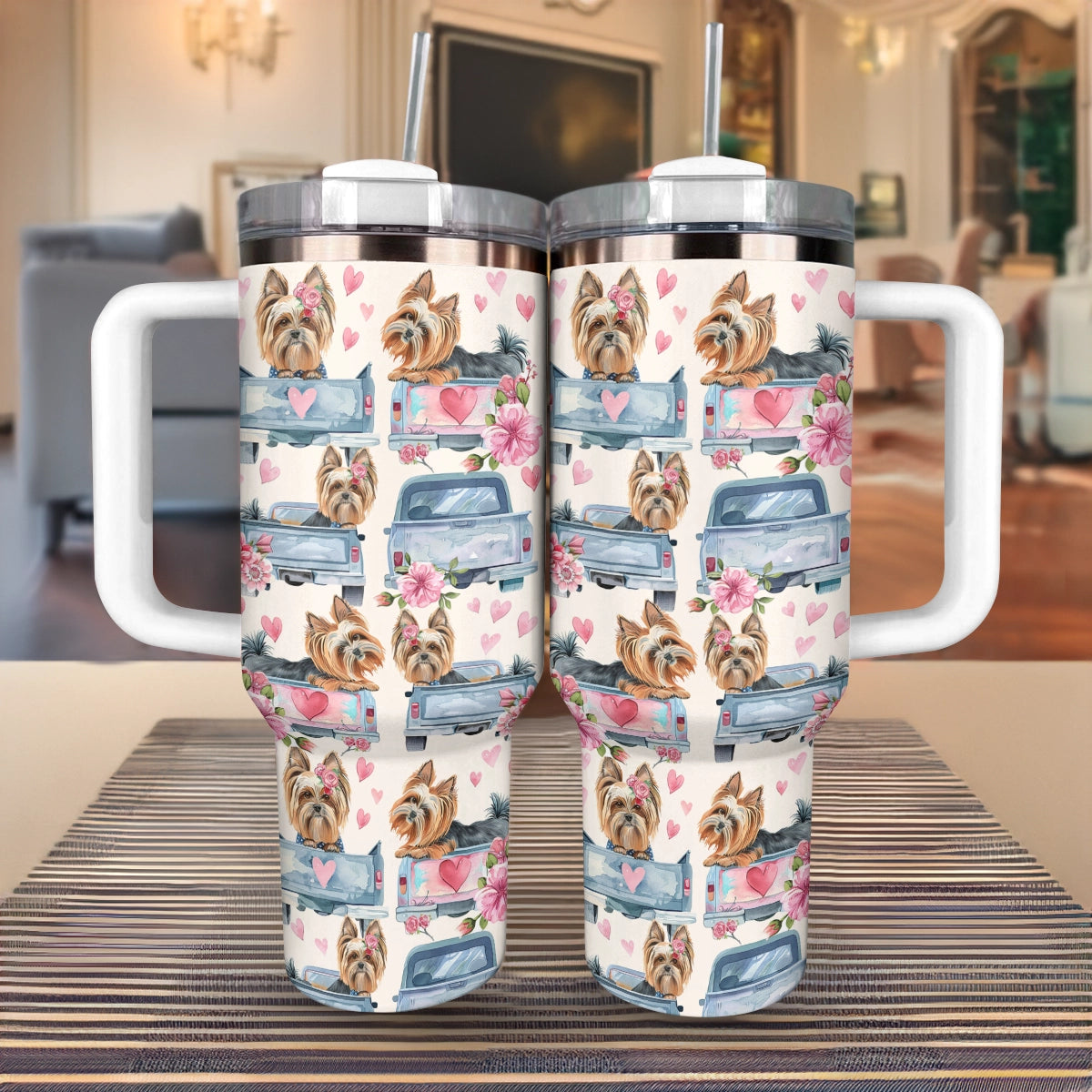 Aventure en camion Yorkie Shineful Tumbler