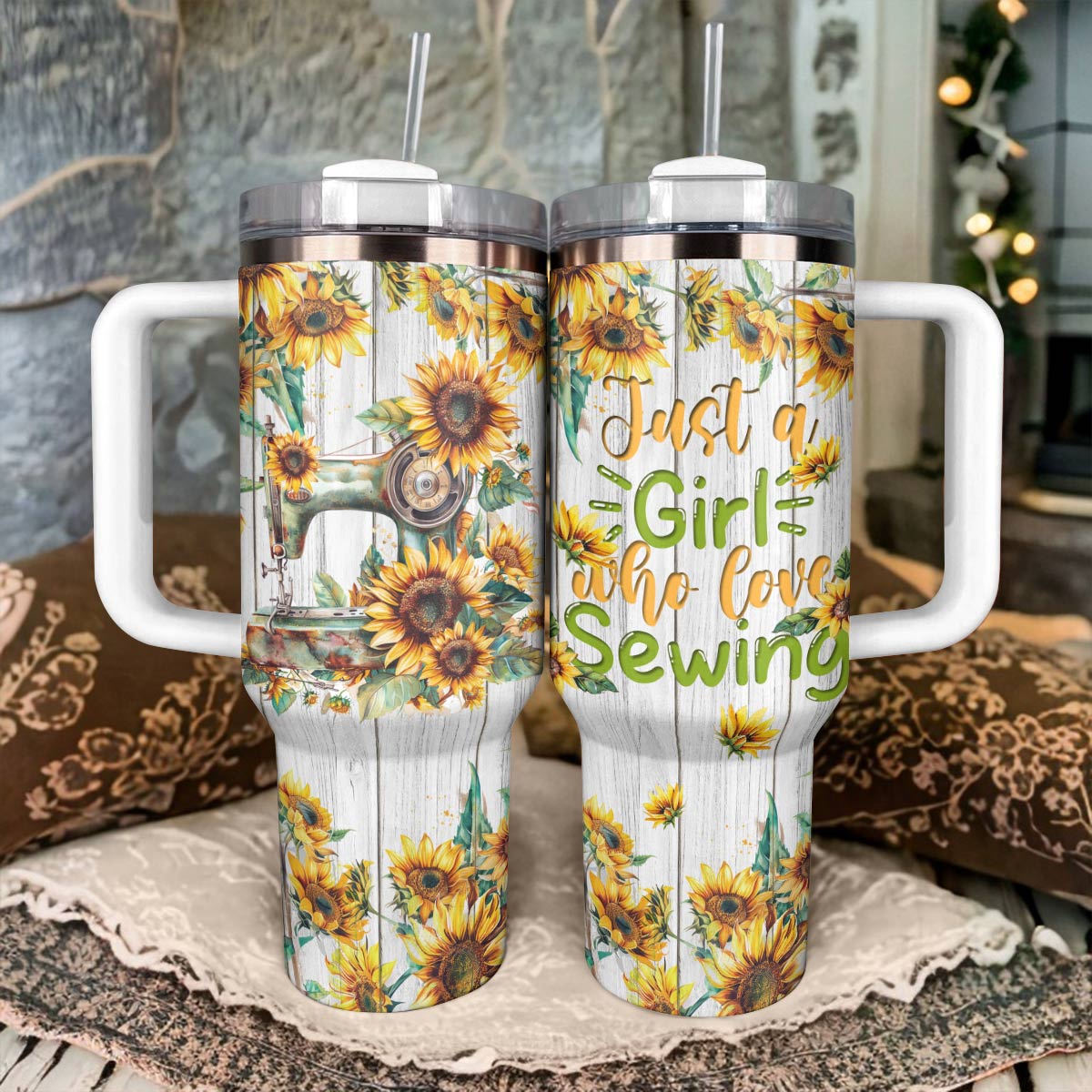 Shineful Tumbler Sewing Sunflower