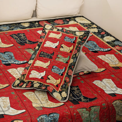 Shineful All Season Quilt 3-Piece Set Cowboy Kick Up Your Boots