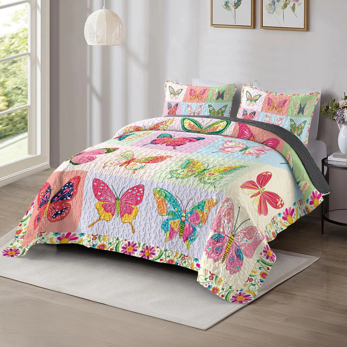 Shineful All Season Quilt 3-Piece Set - Butterfly Dreams