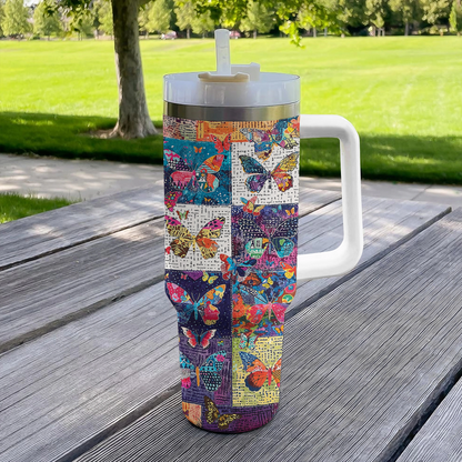 Papillon fantaisie Flutter Tumbler brillant