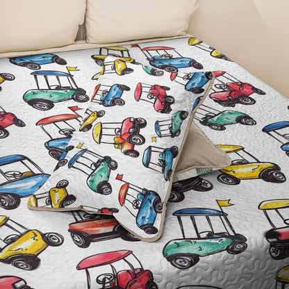 Shineful All Season Quilt 3-Piece Set Golf Cart Getaway