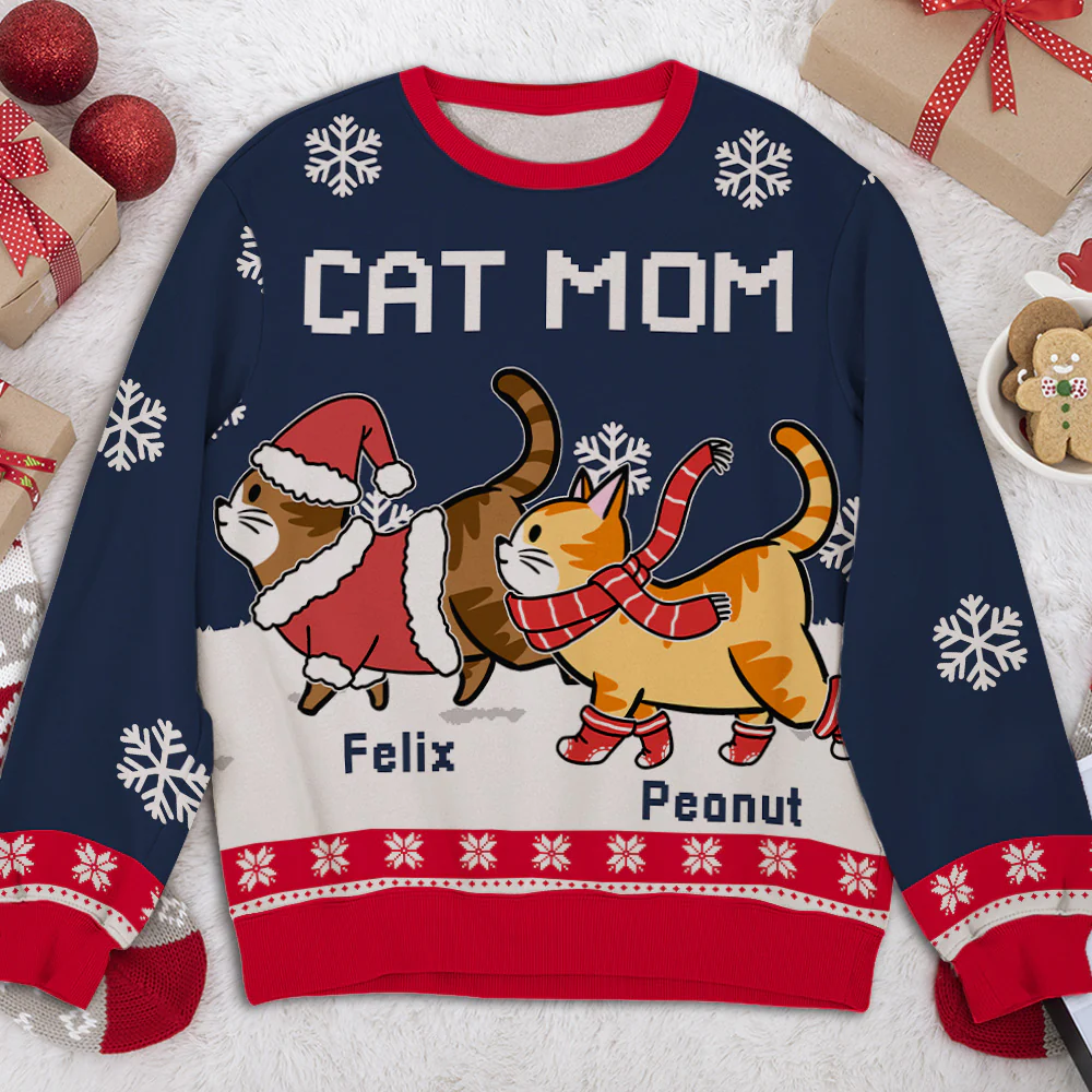 Cat Dad/Mom Winter - Personalized Custom All-Over-Print Sweatshirt