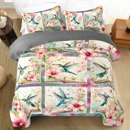 Shineful All Season Quilt 3-Piece Set Hummingbird Bliss