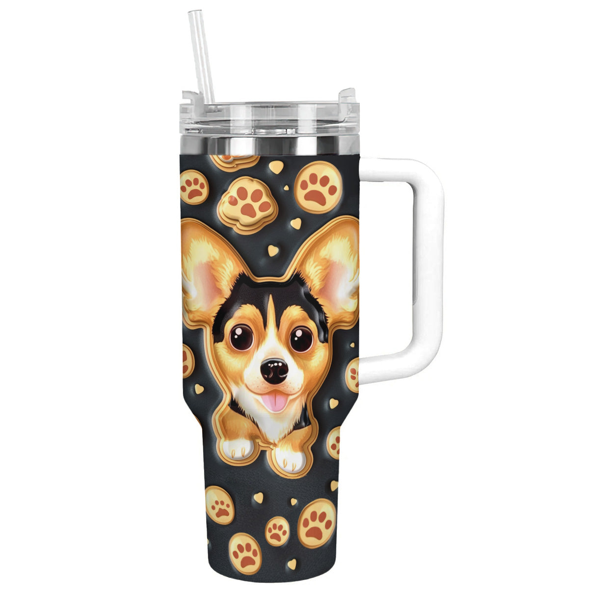 40 Oz Dachshund Shineful™ Tumbler Dachshunds Black Cute Nl09 White 40Oz