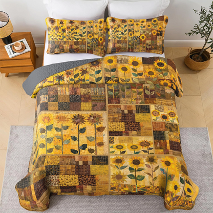 Shineful All Season Quilt 3-Piece Set Sunflower Sunshine Dreams