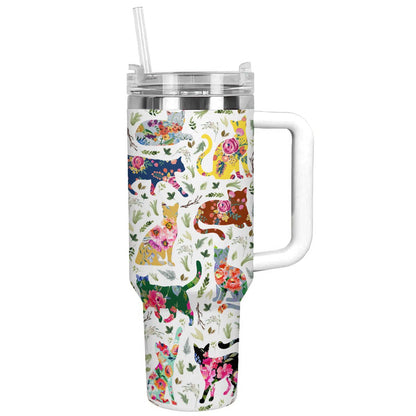 Shineful Tumbler Cat Floral