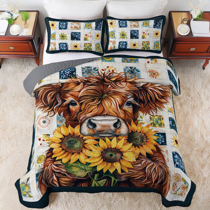 Shineful All Season Quilt 3-Piece Set Cow Patchwork