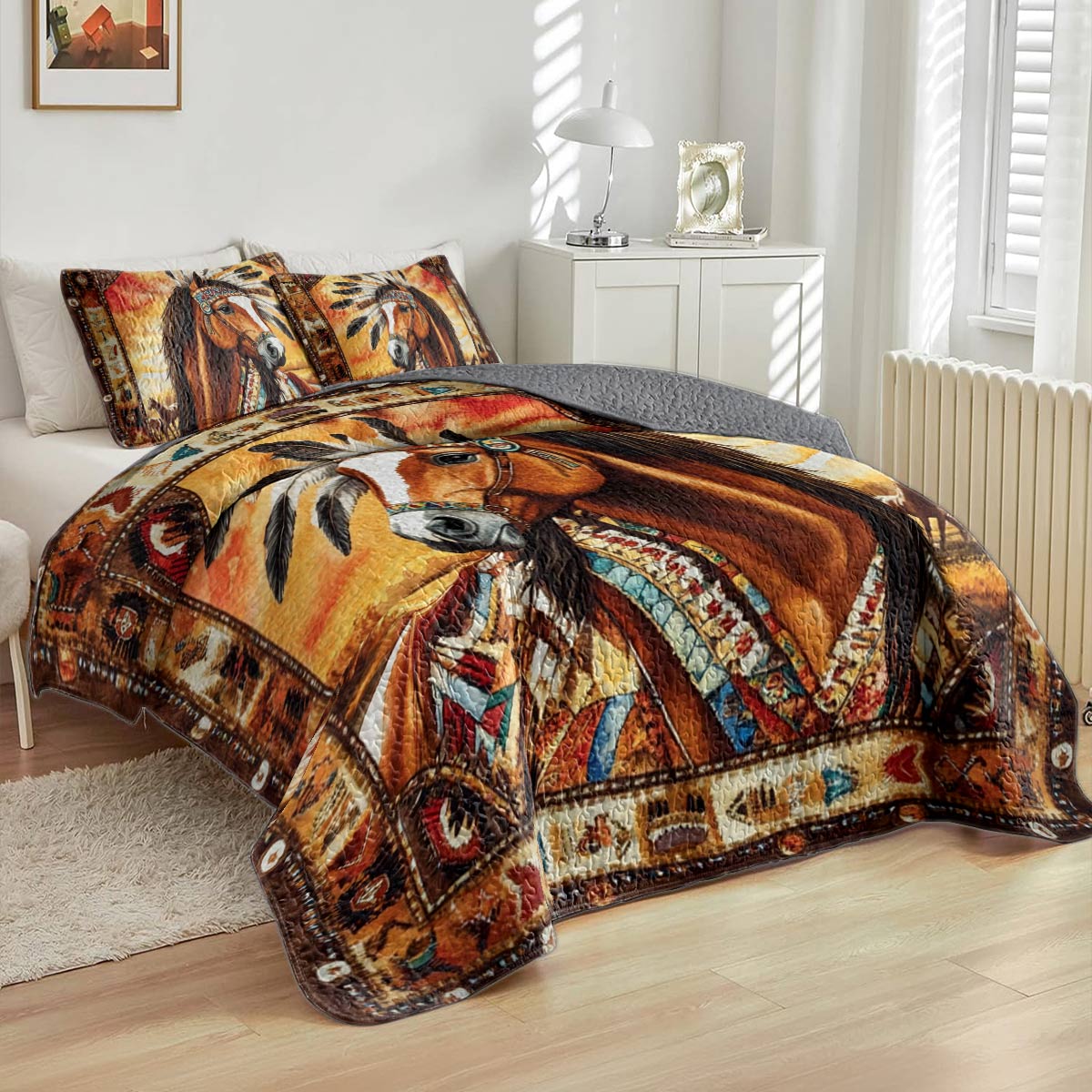 Shineful All Season Quilt 3-Piece Set Spirit Horse