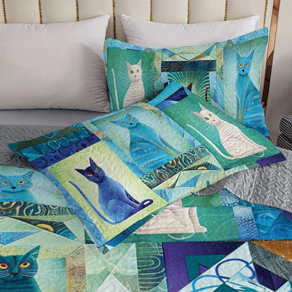 Shineful All Season Quilt 3-Piece Set Mystic Cat