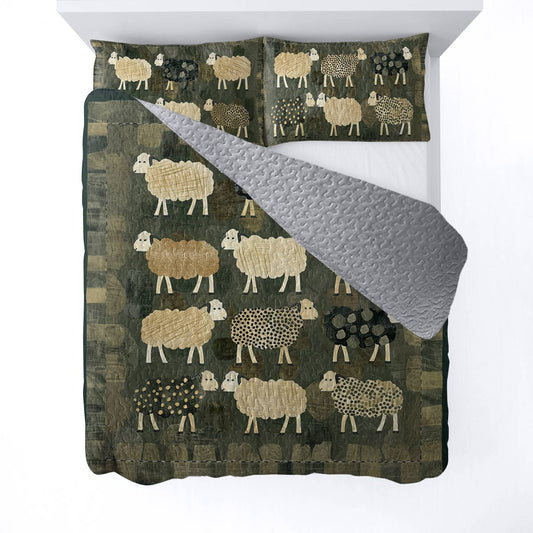 Shineful All Season Quilt 3-Piece Set Little Sheep