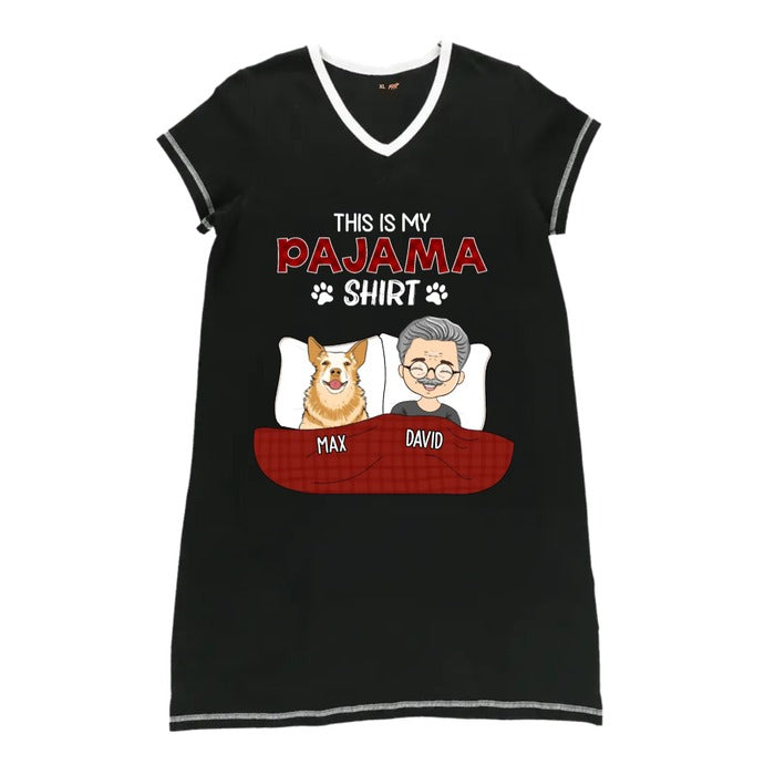 Pawjama Pajabears® Personalized Women V-Neck Nightshirt This Is My Shirt V-Neck Women’s Nightshirts