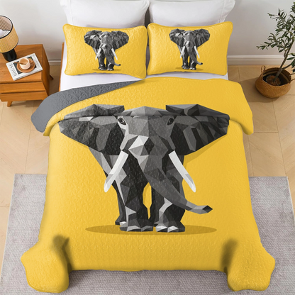 Shineful All Season Quilt 3-Piece Set Majestic Elephant