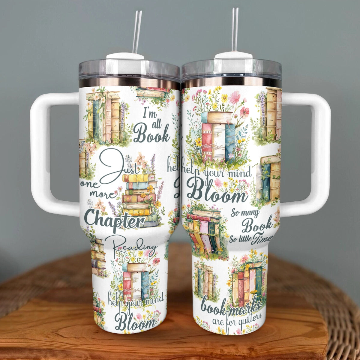 Shineful Tumbler lit des livres en fleurs