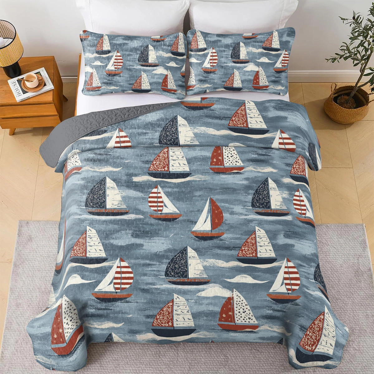 Shineful All Season Quilt 3-Piece Set Sailing Dreams