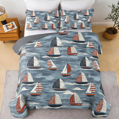 Shineful All Season Quilt 3-Piece Set Sailing Dreams