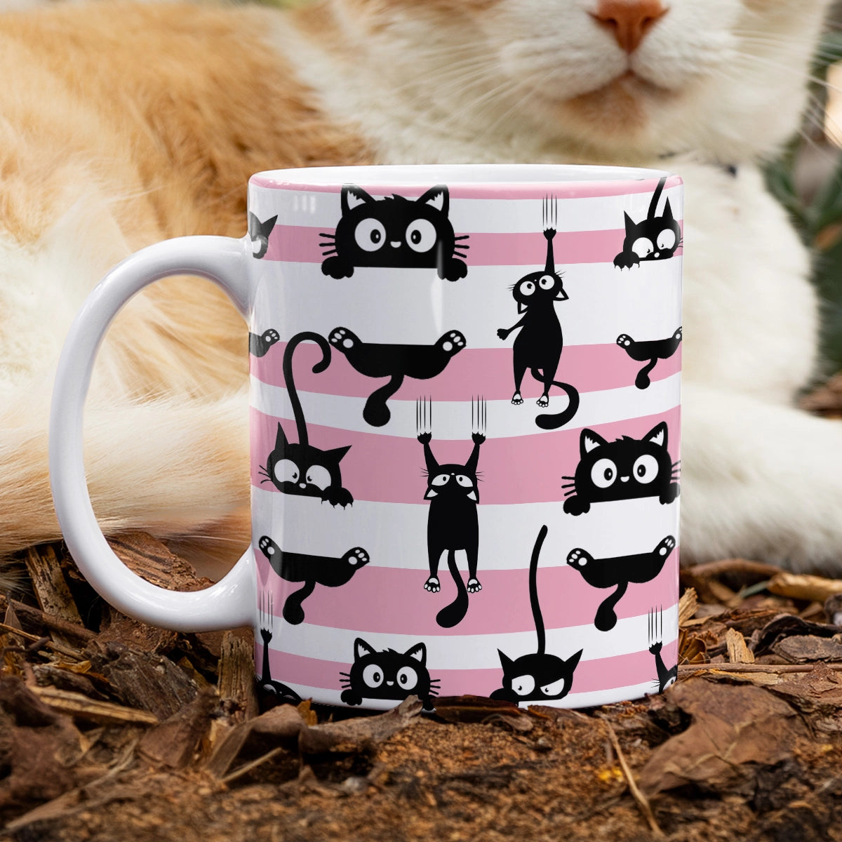 Tasse en céramique brillante Chats parfaitement ludiques