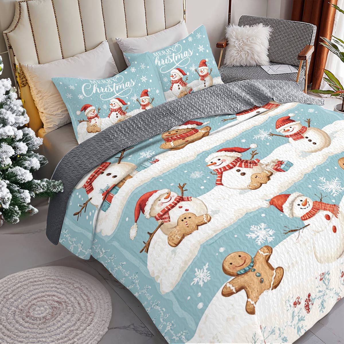 Shineful All Season Quilt 3-Piece Set Frosty Friends