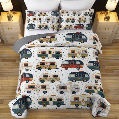 Shineful All Season Quilt 3-Piece Set Love Vintage Camper