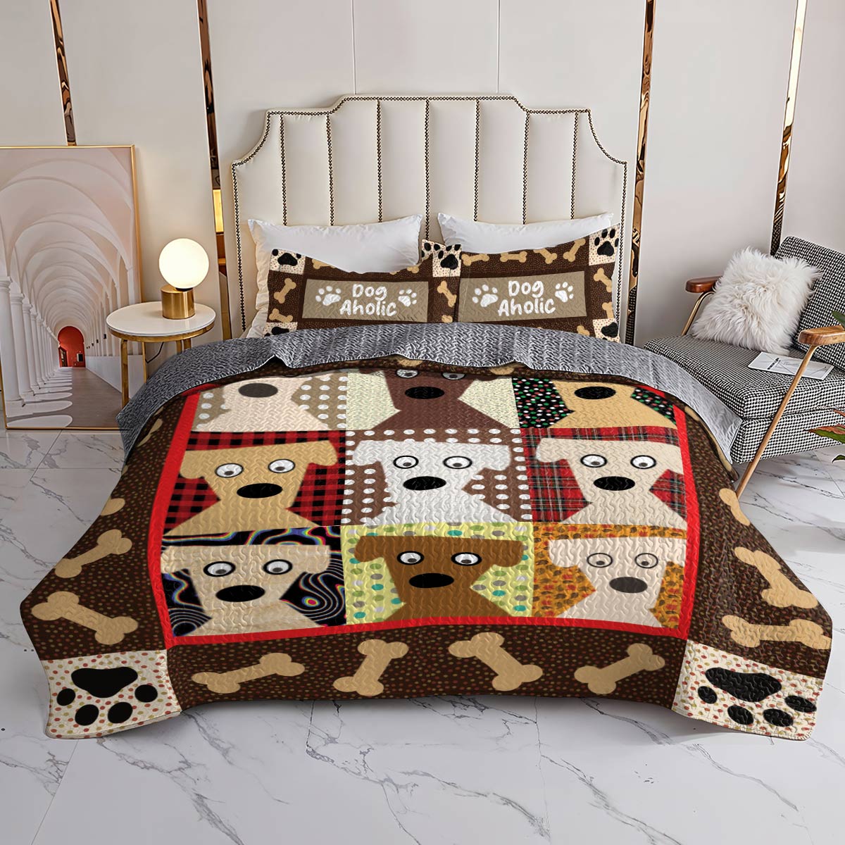 Shineful All Season Quilt 3-Piece Set Funny Dog