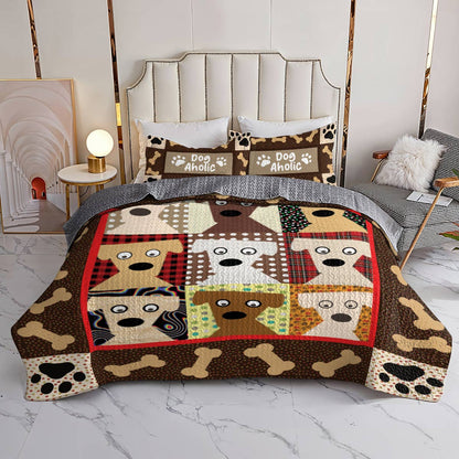 Shineful All Season Quilt 3-Piece Set Funny Dog