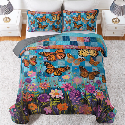 Shineful All Season Quilt 3-Piece Set Butterfly Beautiful Dreams