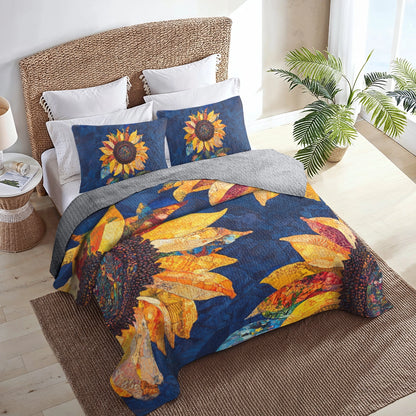 Shineful All Season Quilt 3-Piece Set Radiant Sunflower