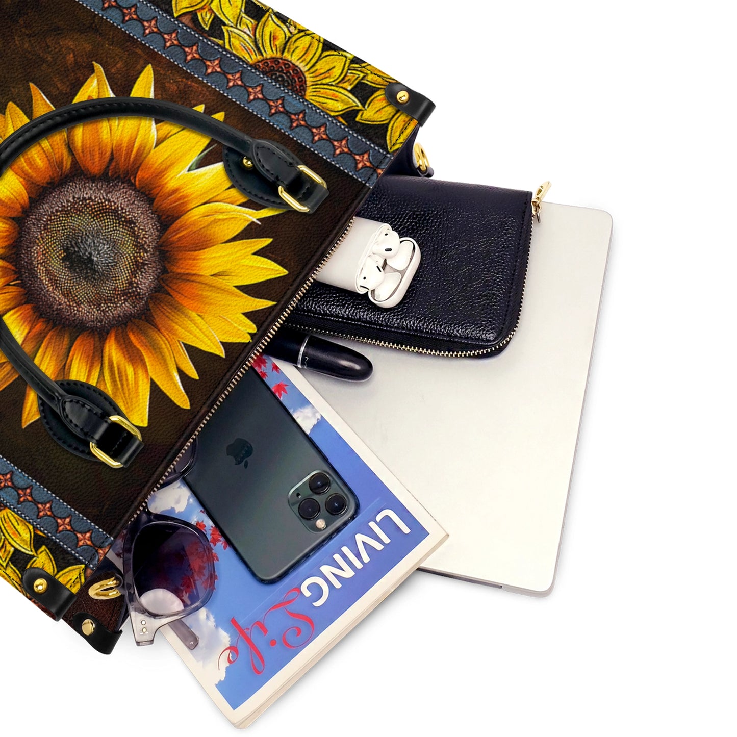 Shineful Leather Bag Sunflower Faith Hope