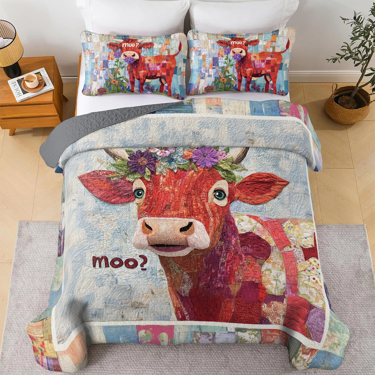 Shineful All Season Quilt 3-teiliges Set Cow-Tastic Dreams 