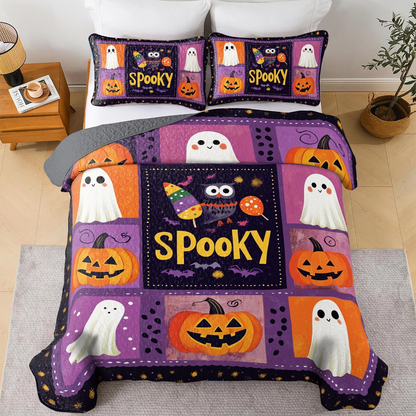 Shineful All Season Quilt 3-Piece Set Halloween Spooky Fun