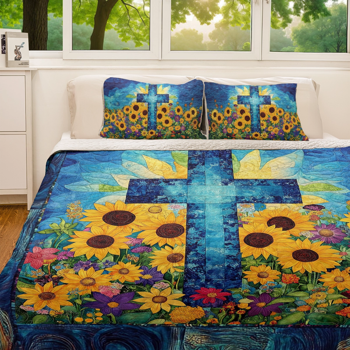 Shineful All Season Quilt 3-Piece Set - Graceful Floral God