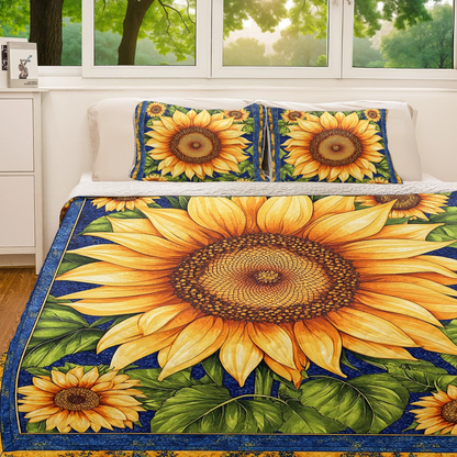 Shineful All Season Quilt 3-teiliges Set - Strahlende Sonnenblume