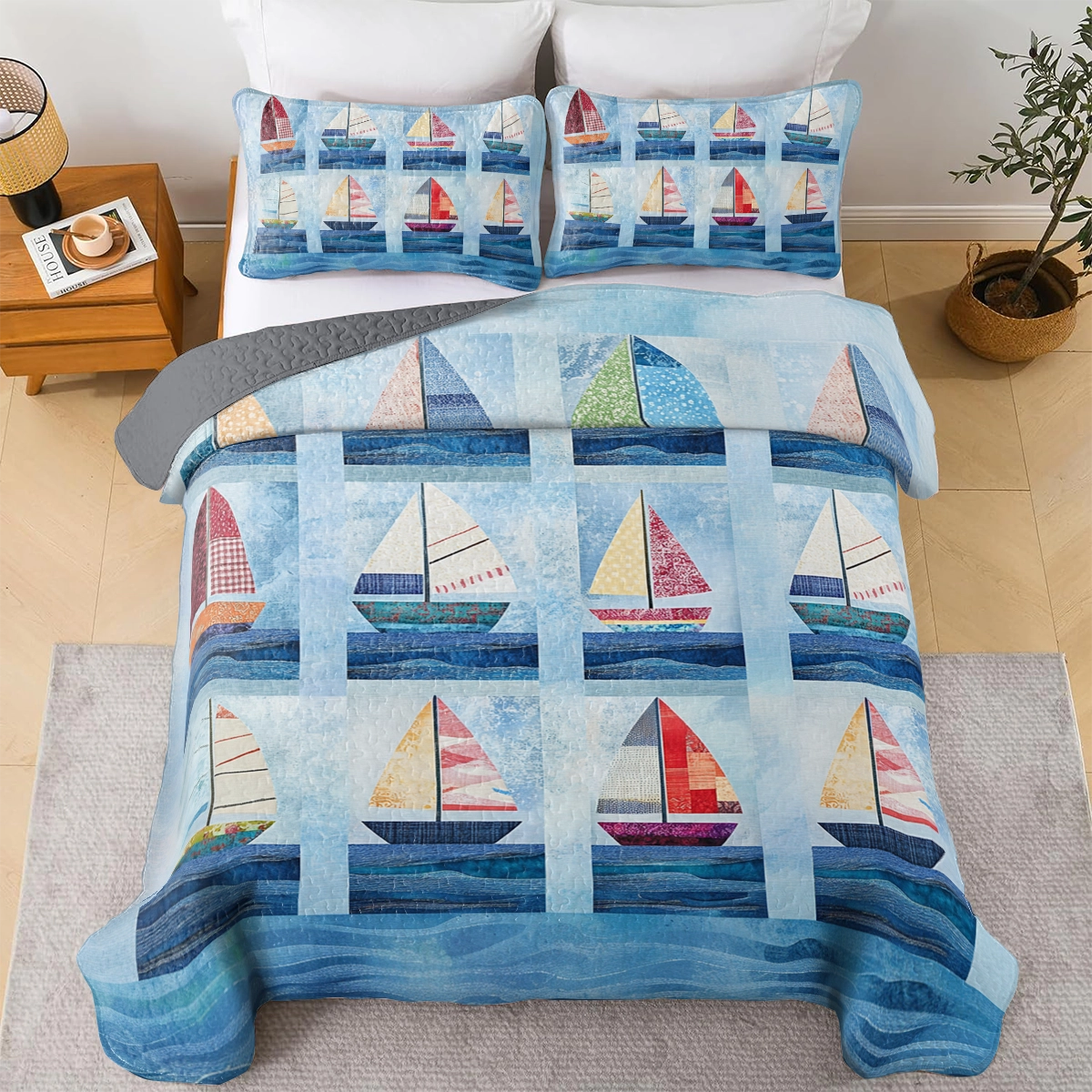 Shineful All Season Quilt 3-teiliges Set Sailing Breezy Sails