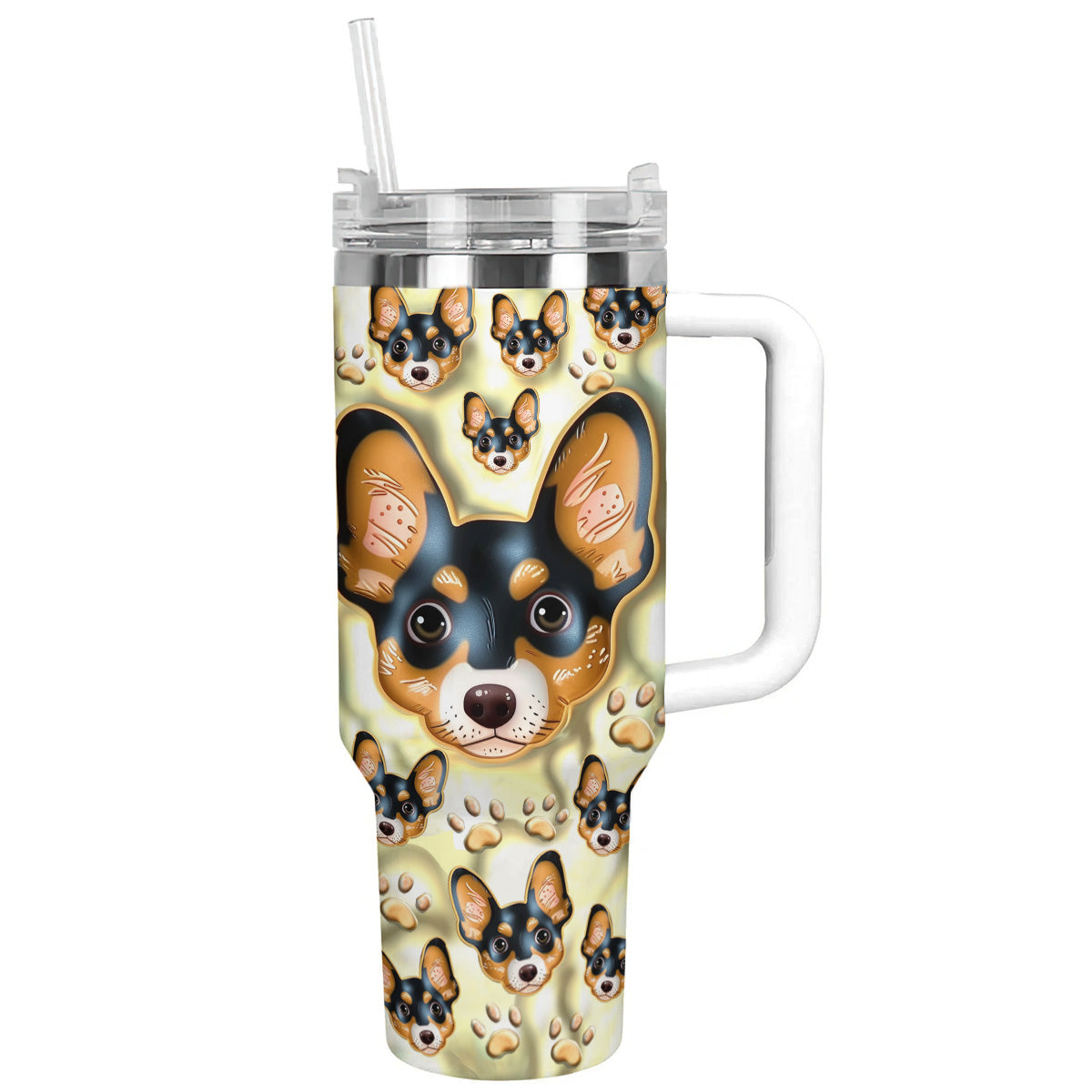 40 Oz Dachshund Shineful™ Tumbler Dachshunds 3D Nl09 White 40Oz