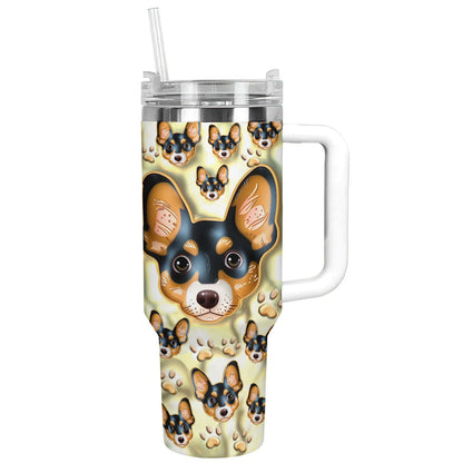 40 Oz Dachshund Shineful™ Tumbler Dachshunds 3D Nl09 White 40Oz