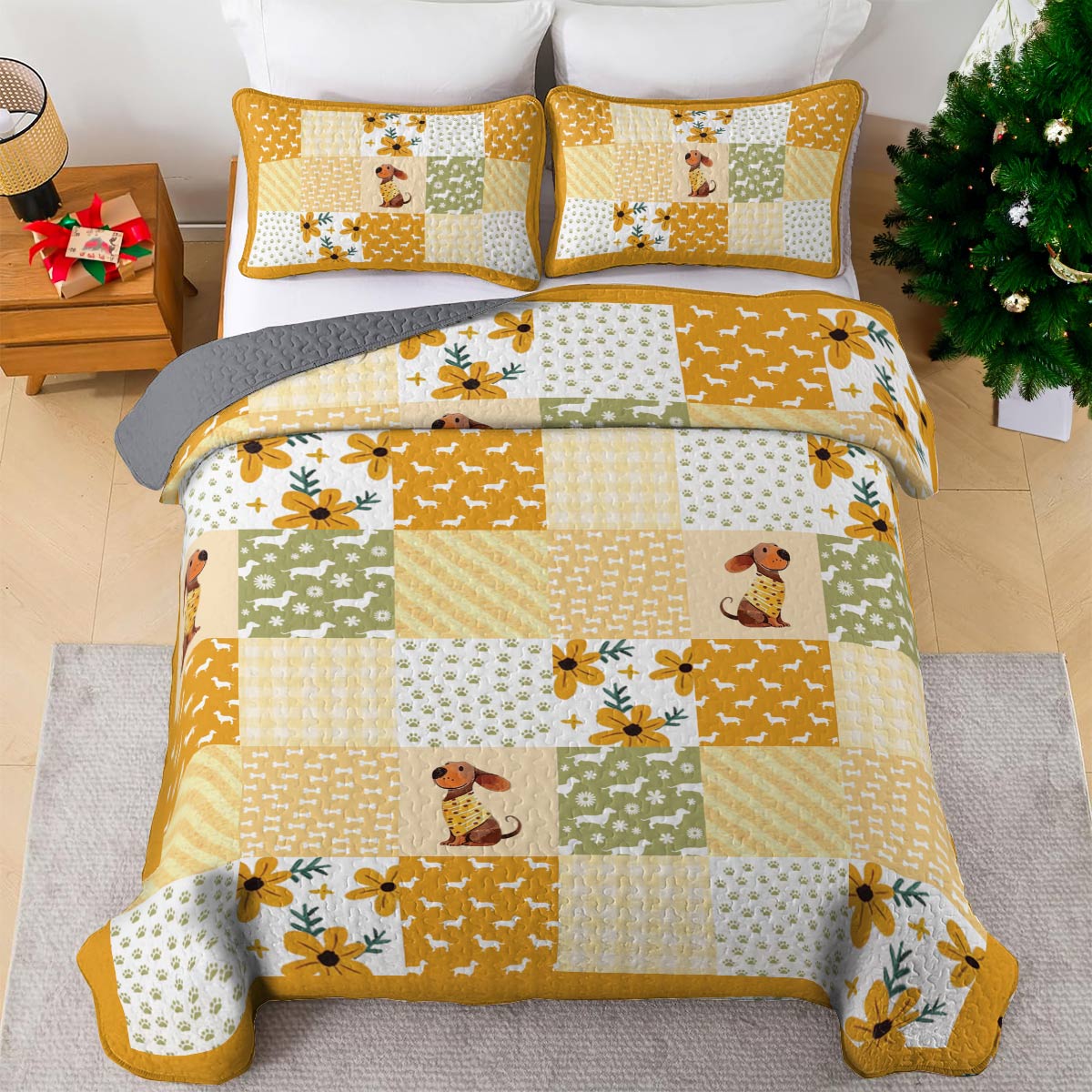 Shineful All Season Quilt 3-Piece Set Sunny Paws