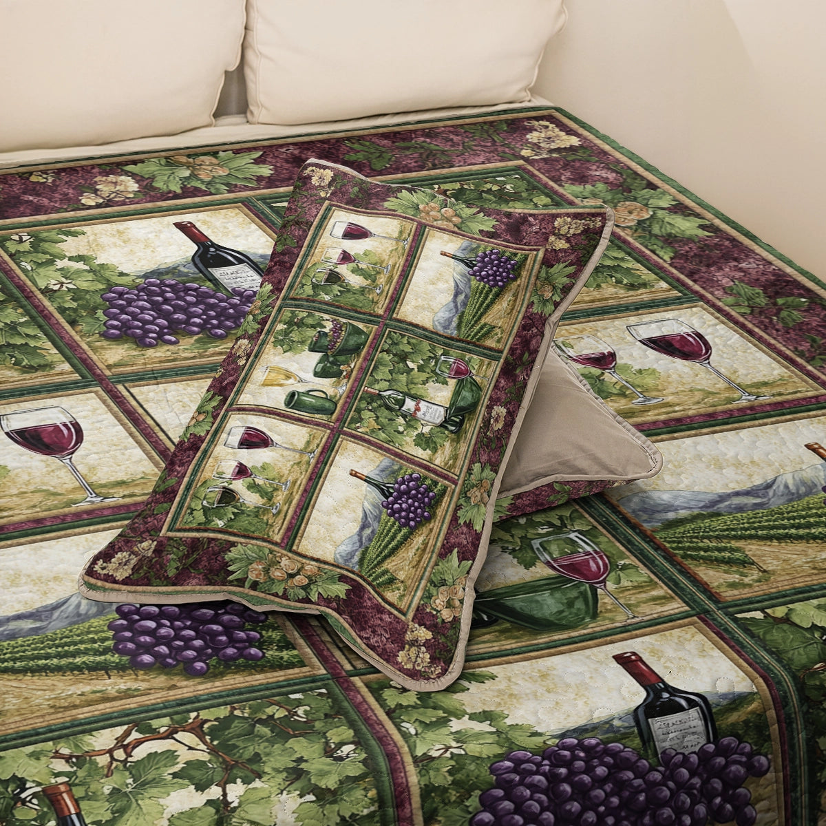 Shineful All Season Quilt 3-Piece Set Wine Country Dreams