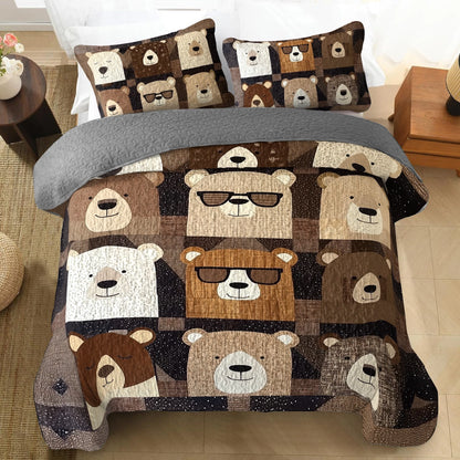 Shineful All Season Quilt 3-Piece Set - Bear Hug Bliss